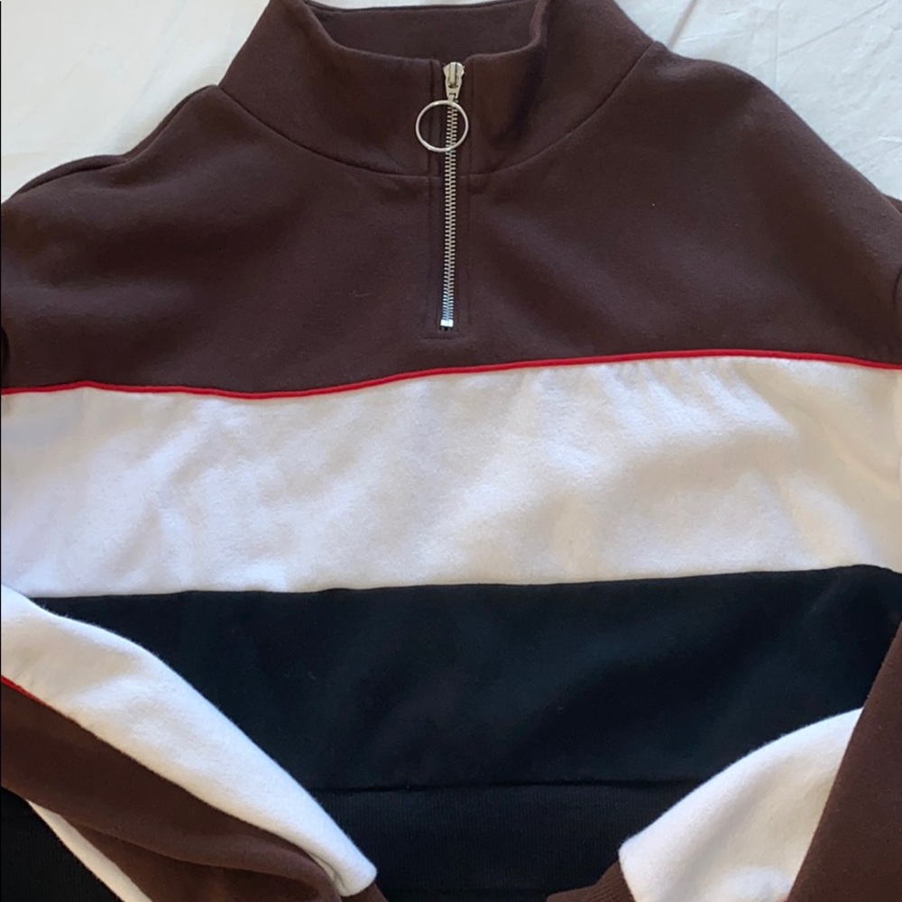 H&M cropped half zip sweater